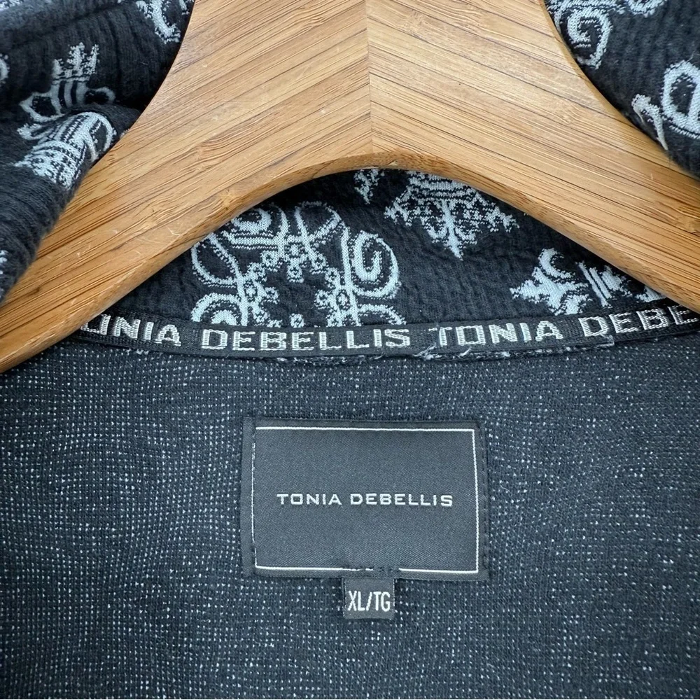 Tonia Debellis Molly Jacket in Signature Logo in Black White Size XL